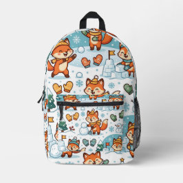 Winter Fox Rucksack – Schnee-Fest süßes Muster