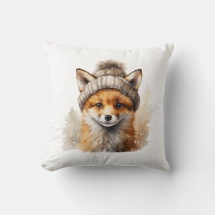 Winter Fox Throw Kissen