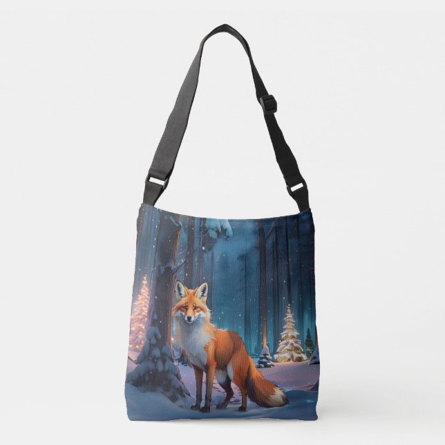 Winter Fox Tragetaschen Mit Langen Trägern (Vorderseite)