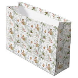 Winter Fox Wald Niedlich große Geschenktasche Große Geschenktüte