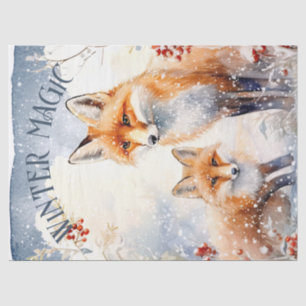 Winter Fox Watercolor Winter Magie Seidenpapier