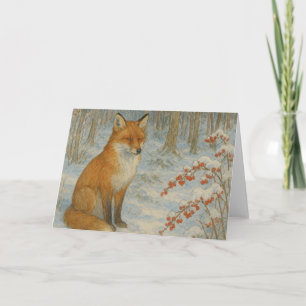 Winter Fox Weihnachten Karte