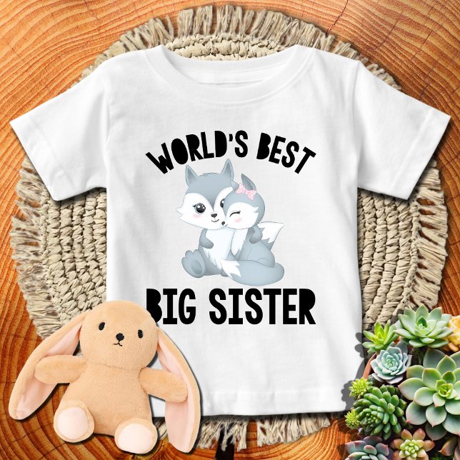 Winter Fox World's Best Big Sister Baby T-shirt (Von Creator hochgeladen)