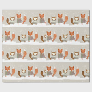 Winter Fox Wrapping Paper Geschenkpapier
