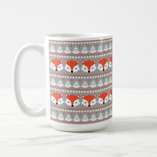 Winter Foxes Weihnachtsmuster Kaffeetasse (Links)