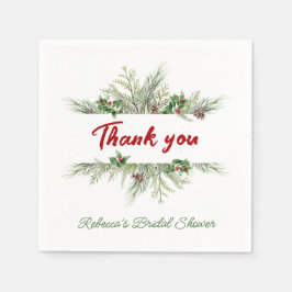 Winter Frame Winter Wreath Brautparty Vielen Dank Serviette