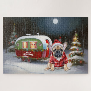 Winter French Bulldog Wohnwagen Weihnachtsabenteue