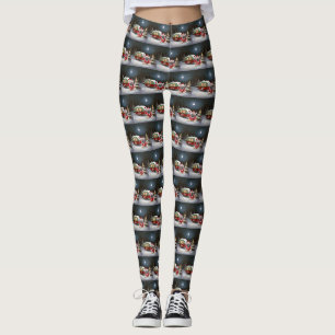 Winter French Bulldog Wohnwagen Weihnachtsabenteue Leggings