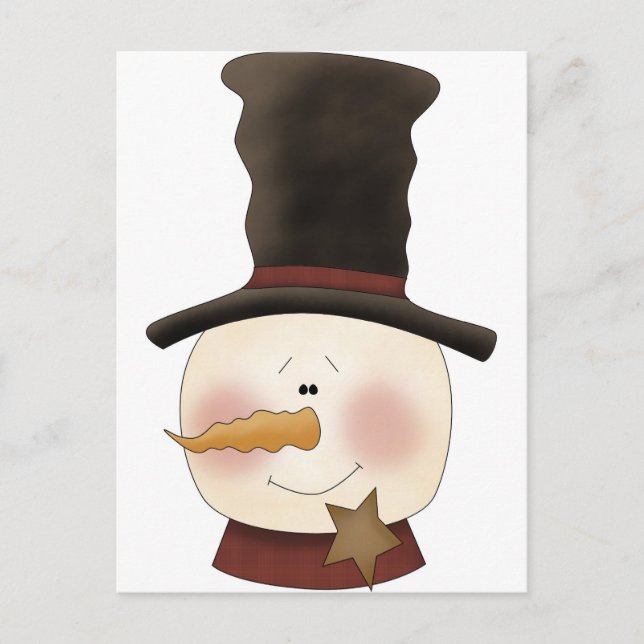 Winter Friends Snowman Postkarte (Vorderseite)