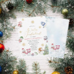 Winter Frohe Weihnachten Snowman Watercolor Baby S Einladung<br><div class="desc">Winter Frohe Weihnachten Snowman Watercolor Babydusche</div>