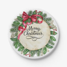 Winter Frohe Weihnachts-Party Papierplatte