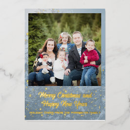 Winter Frohe Weihnachtsfamilie Foto Folien Feiertagskarte