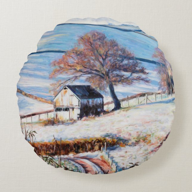 Winter Frost 2009 Rundes Kissen (Vorderseite)