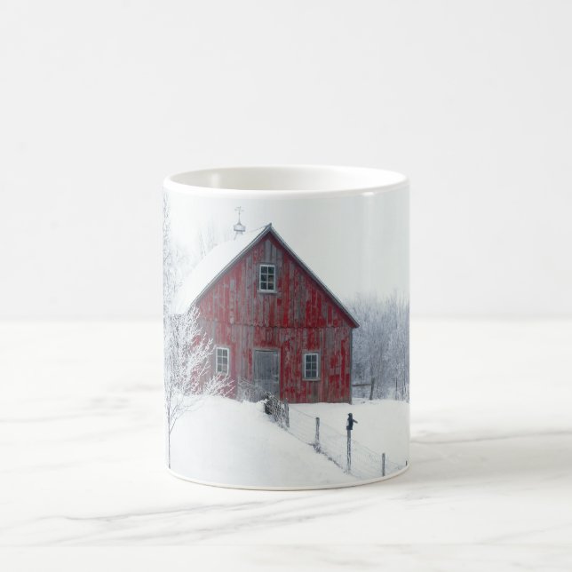 Winter Frost mit Scheune Kaffeetasse (Mittel)