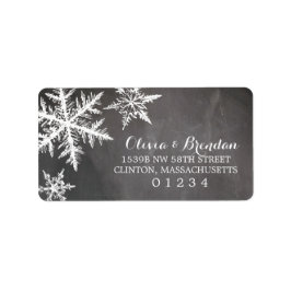 Winter Frost Snowflakes Chalkboard | Anschrift Adressaufkleber