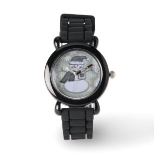 Winter Frost Snowman Weihnachten Armbanduhr