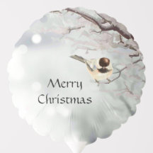 Winter Frosty Tree Chickadee Bird Weihnachten