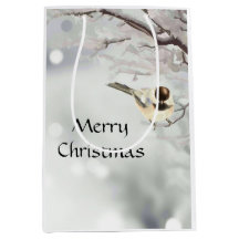 Winter Frosty Tree Chickadee Bird Weihnachten