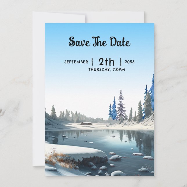 Winter Frosty Wedding Einladungs Card Design Einladung (Rückseite)