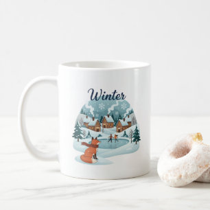 Winter-Fuchs-Keramikbecher (330ml) Kaffeetasse