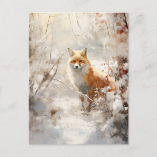 Winter-Fuchs-Postkarte Postkarte