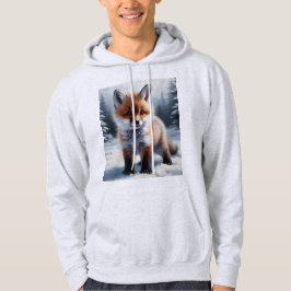 Winter-Fuchsjunges in Schnee-Hoodie für Männer und Hoodie
