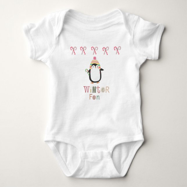 Winter Fun Penguin Baby Strampler (Vorderseite)