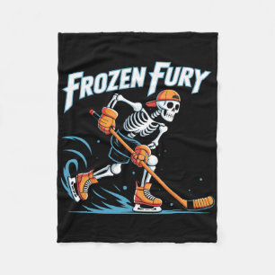 Winter Fury Skelett Eishockey Skater Design  Fleecedecke