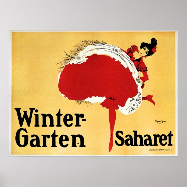 Winter Garten Saharet Cabaret Dancer Altes Theater Poster (Vorne)