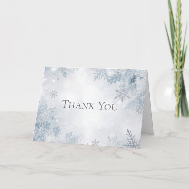 Winter Geburtstag Danke Karten Elegant Schnee (Vorderseite)