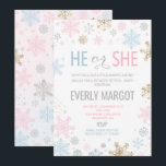 Winter Gender Reveal Baby Shower Einladung<br><div class="desc">Winter Gender Reveal Baby Shower Einladung. Der Glitzer-Effekt in diesem Design ist ein digitales Bild,  das wie ein echter Glitzer aussieht. Hohe Qualität und noch wunderschön,  aber kein echter Glitzer wird bei der Herstellung dieses Produktes verwendet werden. Alle Designs sind © PIXEL PERFECTION PARTY LTD</div>