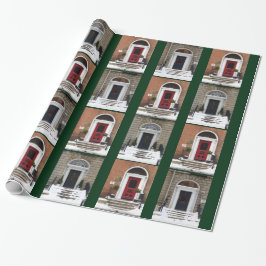Winter-georgische Türen Geschenkpapier