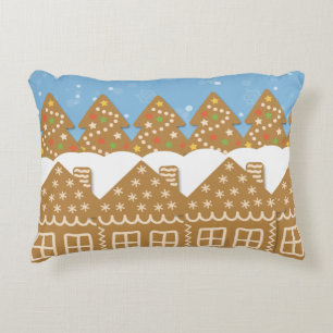 Winter Gingerbread Street Decorative  Dekokissen