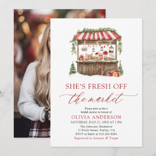 Winter Gingham Fresh Off The Market Brautparty Einladung