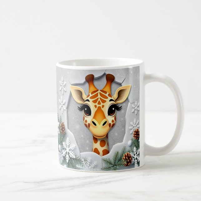 Winter Giraffe Tasse Wrap 3D-Design (Rechts)