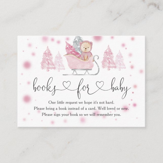 Winter Girl Bärenbücher für die Babyverpackungskar Begleitkarte (Vorderseite)