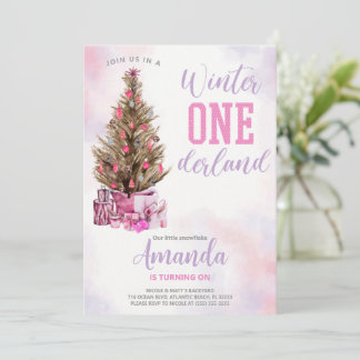 Winter Girl Onederland Einladung zum Geburtstag