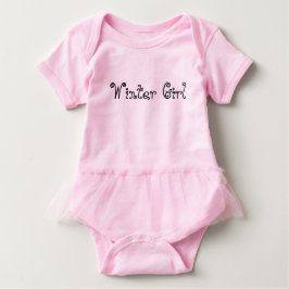 Winter Girl Typografie Tutu Baby Bodysuit Baby T-shirt