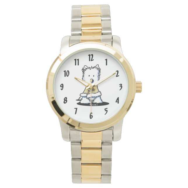 Winter Glamour Westie Watch Armbanduhr (Vorderseite)