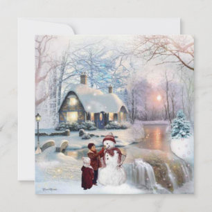 Winter-Glanz-Schneemann-Weihnachts-Flat-Karte