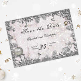 Winter Glitzer Weihnachten Magische Hochzeit Save The Date