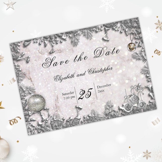 Winter Glitzer Weihnachten Magische Hochzeit Save The Date (Von Creator hochgeladen)