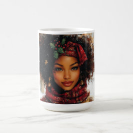 Winter Glow Afrocentric Queen – Holiday Art Kaffeetasse