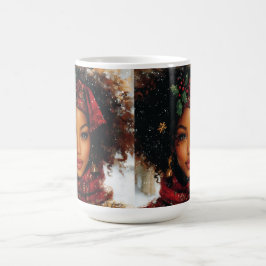 Winter Glow Afrozentrische Königin – Feiertagskuns Kaffeetasse