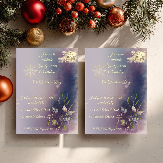 Winter Glow Birthday Flat Greeting Card Karte (Von Creator hochgeladen)