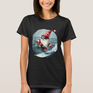 Winter-Gnom-Weihnachtsmann mit Skibrille Retro-Sch T-Shirt