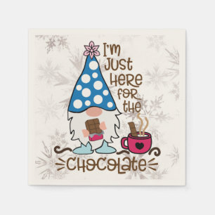 Winter Gnome Ich bin nur hier für die Schokolade Serviette