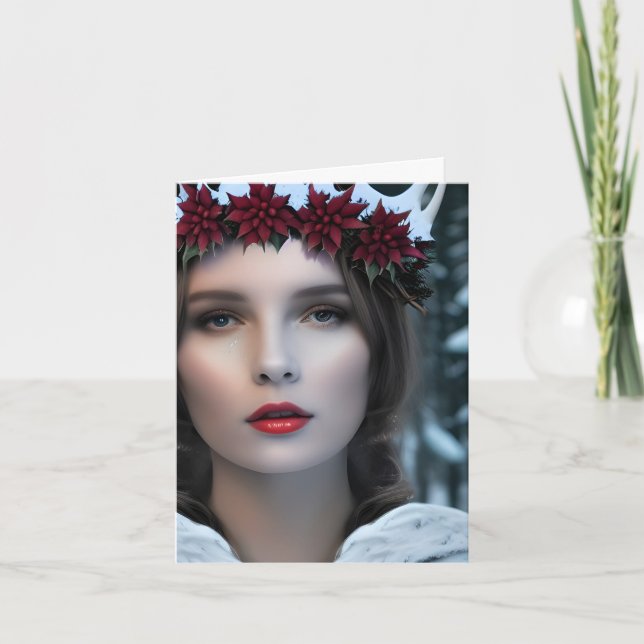 Winter Goddeß Christmas Karte (Vorderseite)