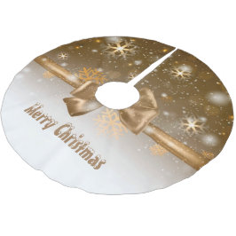 Winter Gold Polyester Weihnachtsbaumdecke