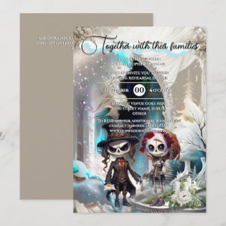Winter gothic bride groom till death do us part  einladung